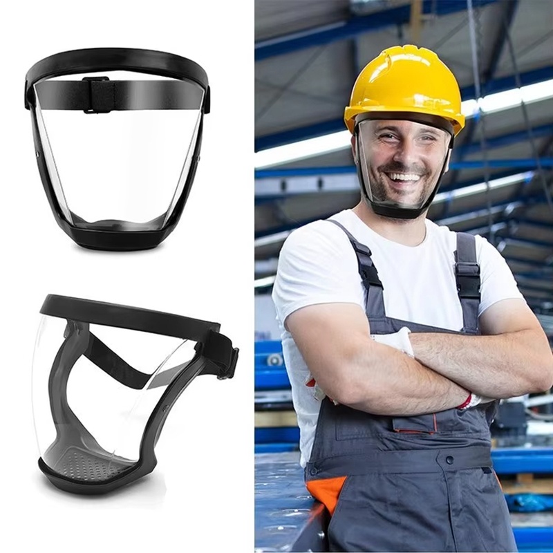 Anti Pollution Mask - 透明フルフェイスシールド 再利用可能な防塵防曇マスク HD安全メガネ キッチン保護 飛沫防止マスク フィルター付き
