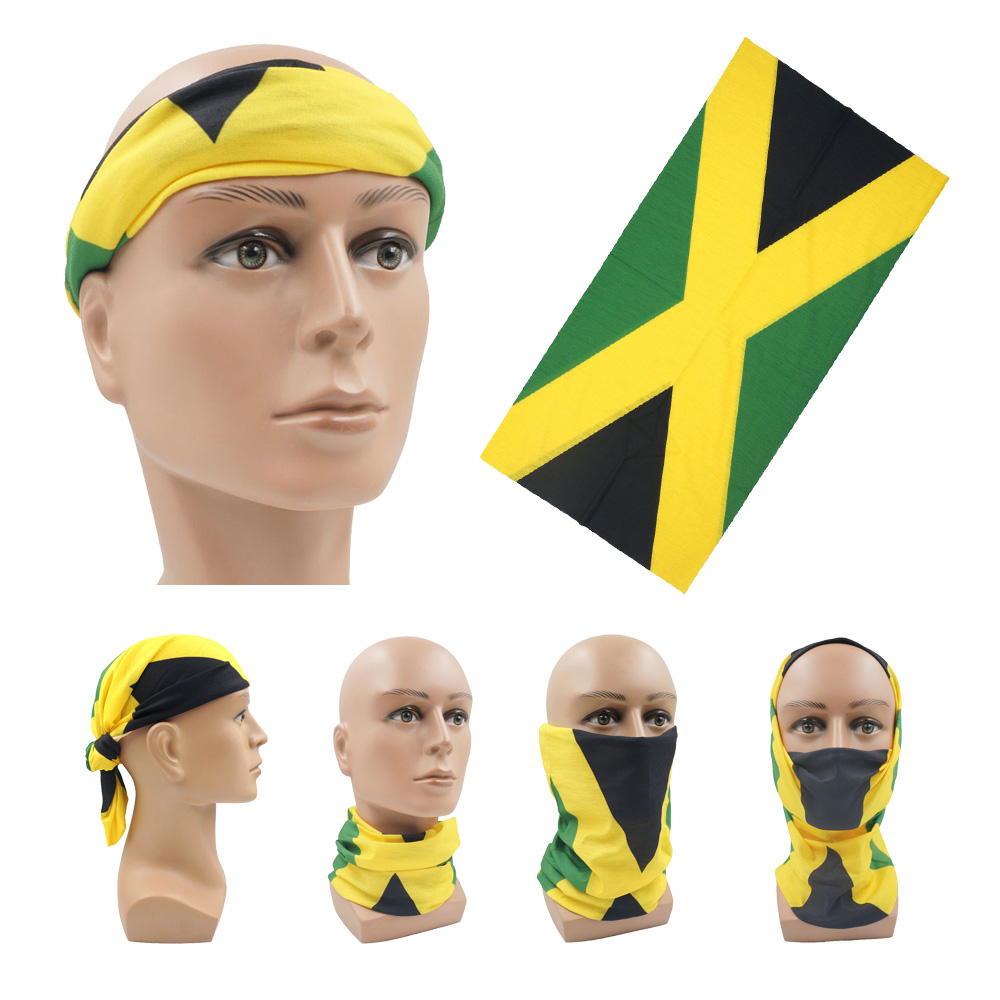 Sports Mask Breathable - 通気性ランニングフェイスマスクスカーフジャマイカ国旗バンダナスヌードポリエステル 100% バイカー多目的使用ヘッドラップネックゲートル JM