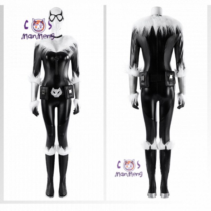 Black Face Mask Pack - Fortnit-黒猫のコスプレ衣装,革のジャンプスーツ,マスク,ウエストバッグ,アクセサリーセット,ハロウィーンパーティー,セクシーなユニフォーム