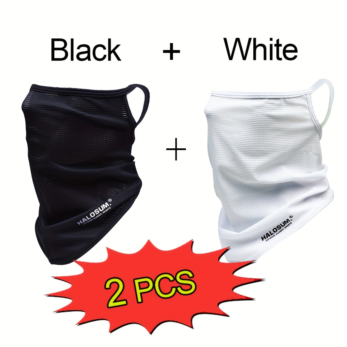 Kids Face Mask - 1/2 個アイスシルクフェイスマスク通気性サイクリングバイザー湿気吸収冷却抗紫外線釣りハイキングランニング速乾性フェイスカバー