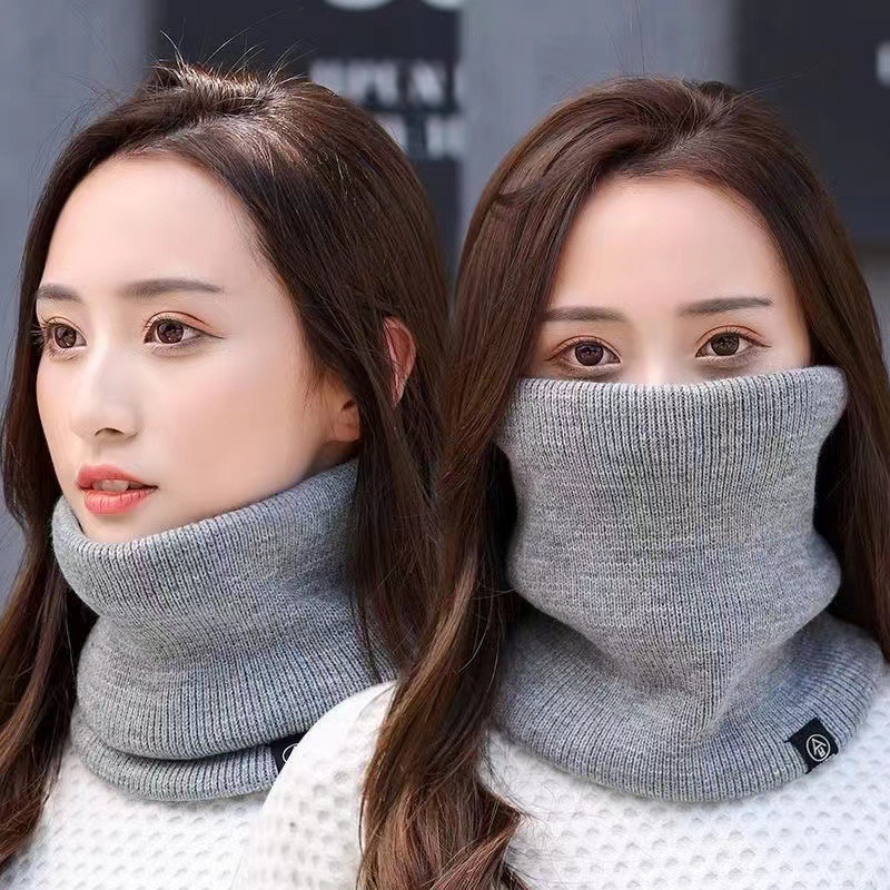 Neck Gaiter Face Cover - ユニセックスフリース裏地付き厚手ネックゲートル 冬用アウトドアサイクリングフェイスカバー 多用途ニットネックウォーマー XKDWB01