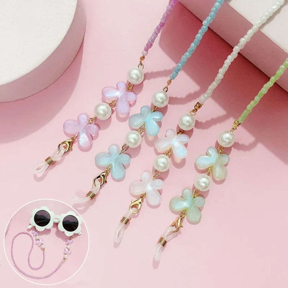 調節可能なサングラスストラップ カラフルな老眼鏡用蝶々パール - Mask Lanyard Adjustable のレビューと価格