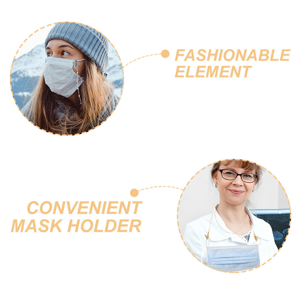 2個セット ビーズ付きメガネストラップ 女性用 パールアイグ - Mask Chain Holder のレビューと価格