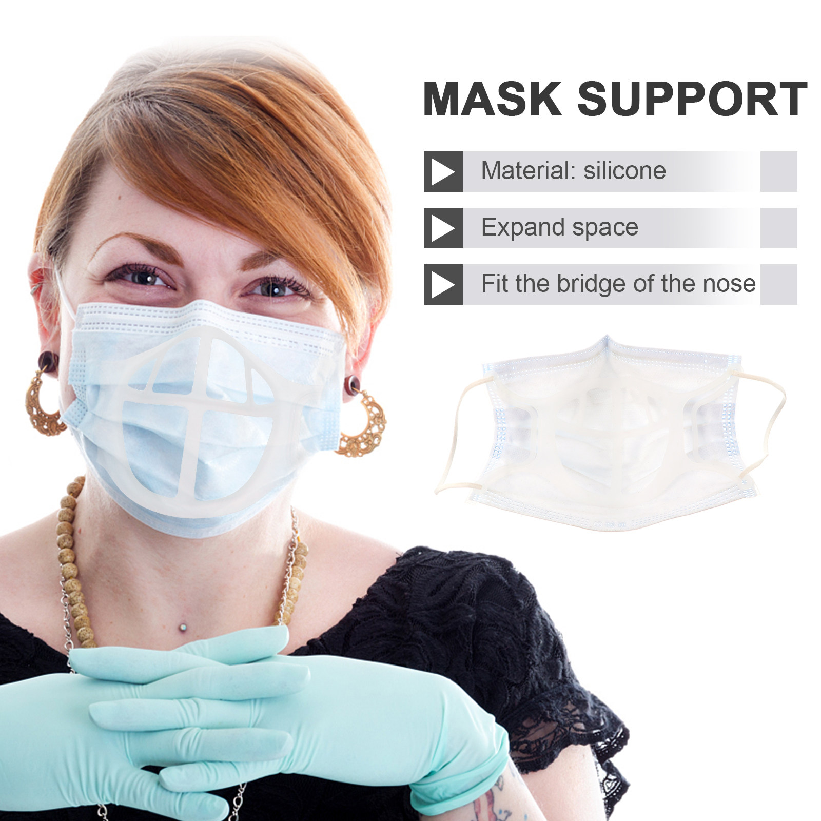 5個入りマスクブラケット シリコン製 3Dインナーサポート  - Silicone Mask Bracket のレビューと価格