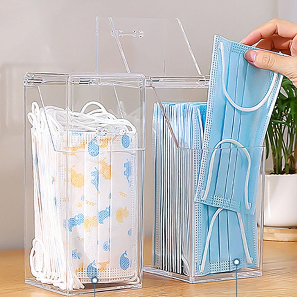 蓋付きフェイスマスクディスペンサー 縦型防塵マスク収納ボック - Face Mask Storage Box のレビューと価格