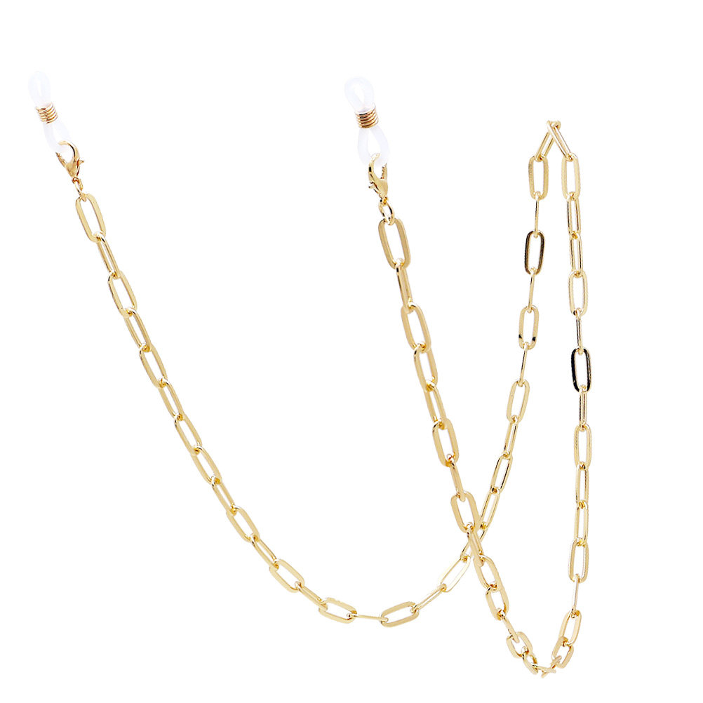 メタルゴールドペーパークリップリンクメガネチェーンマスクスト - Mask Chain Holder のレビューと価格